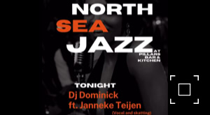 Poster van DJ Dominick die samen met Janneke Teijen (Ann Louise) optreedt.