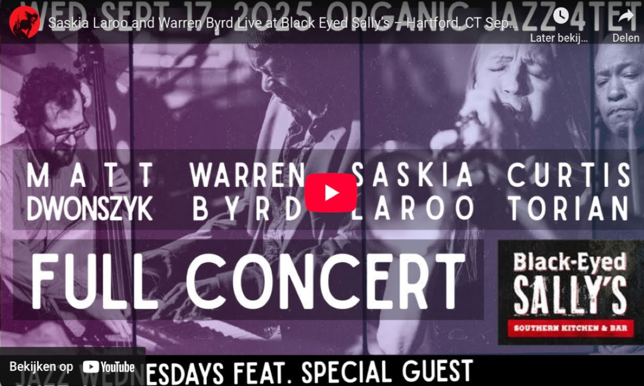 Youtube link naar een optreden van Saskia Laroo en Warren Byrd live bij Black Eyed Sally's in Hartford.